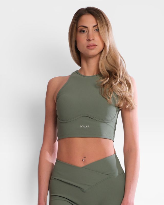 Set "Luma" Green - High-waisted leggings