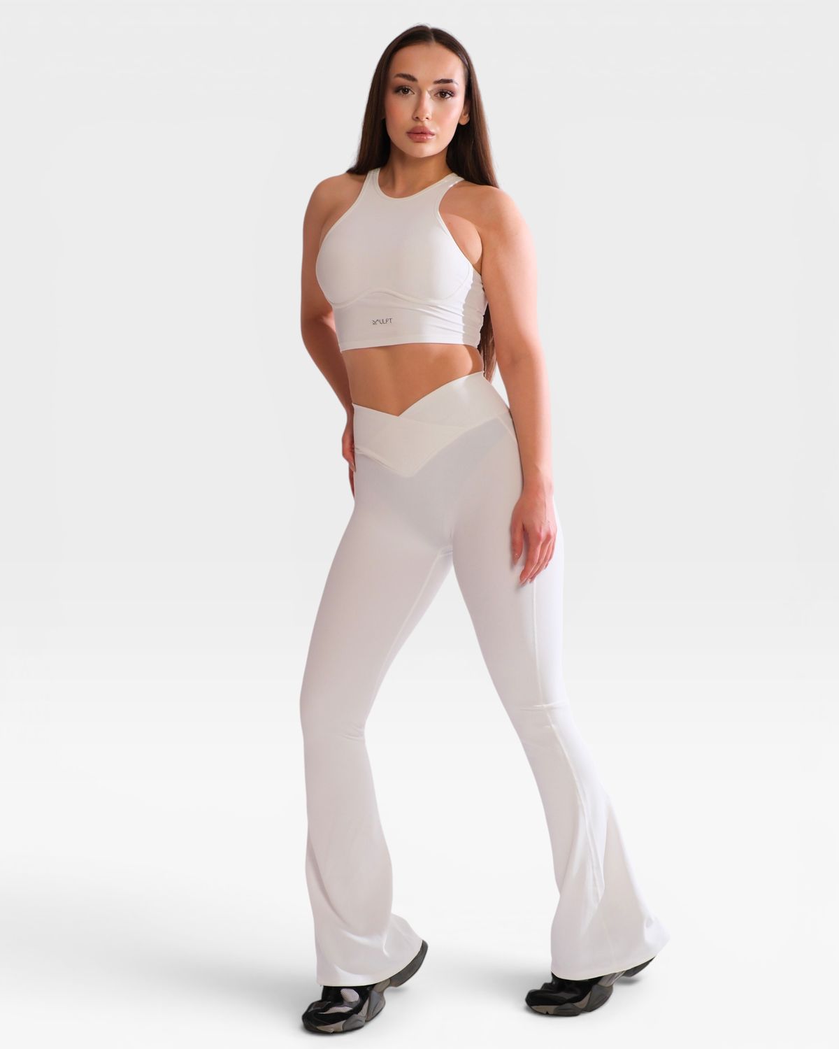 Set "Luma" White - High-waisted leggings