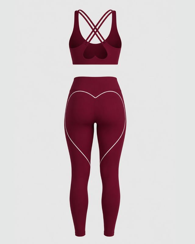 Сет "Heart flow" Wine red