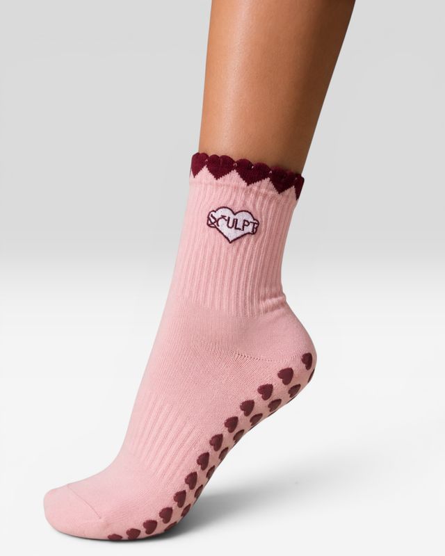SCULPT Pilates Grip Socks - Berry Sorbet