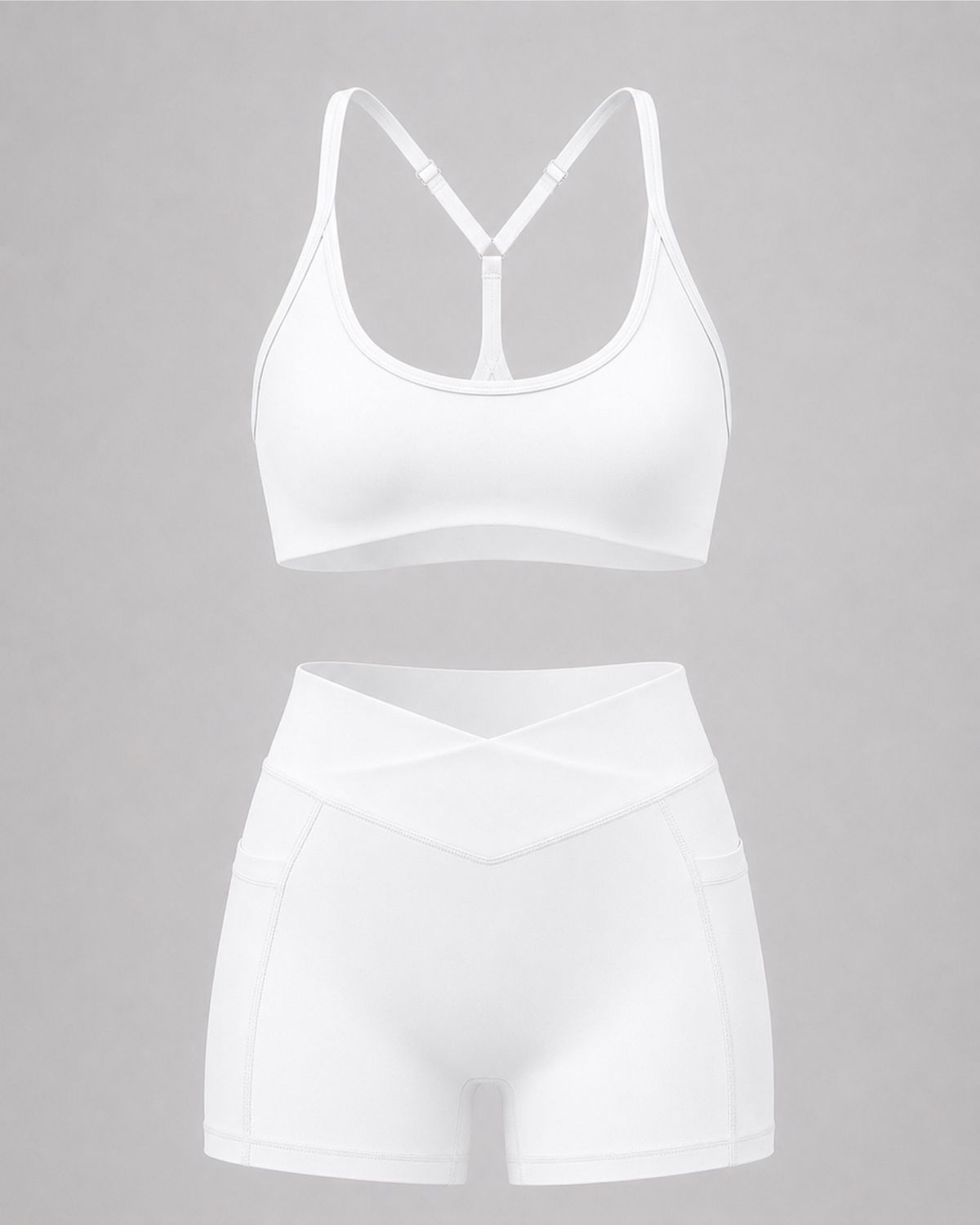 Сет "Muse" Coconut white– спортен топ и къс клин
