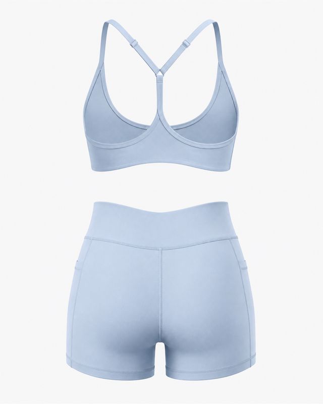 Сет "Muse" Mist Blue – спортен топ и къс клин