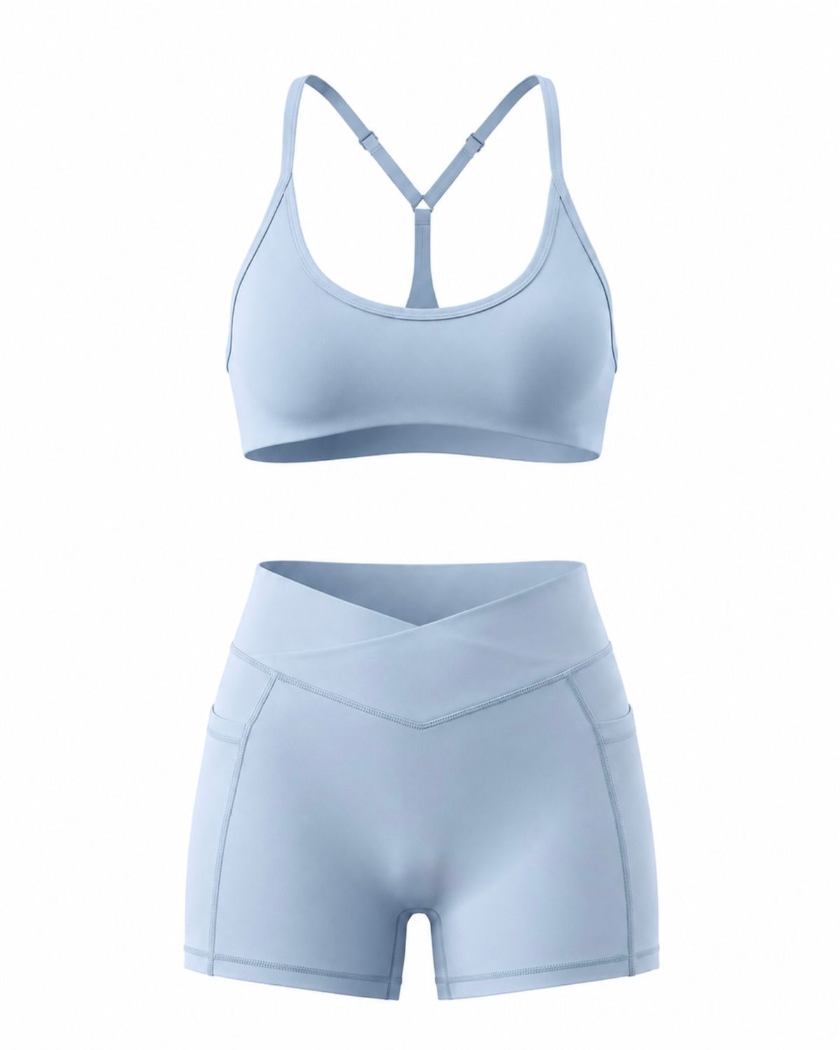 Сет "Muse" Mist Blue – спортен топ и къс клин