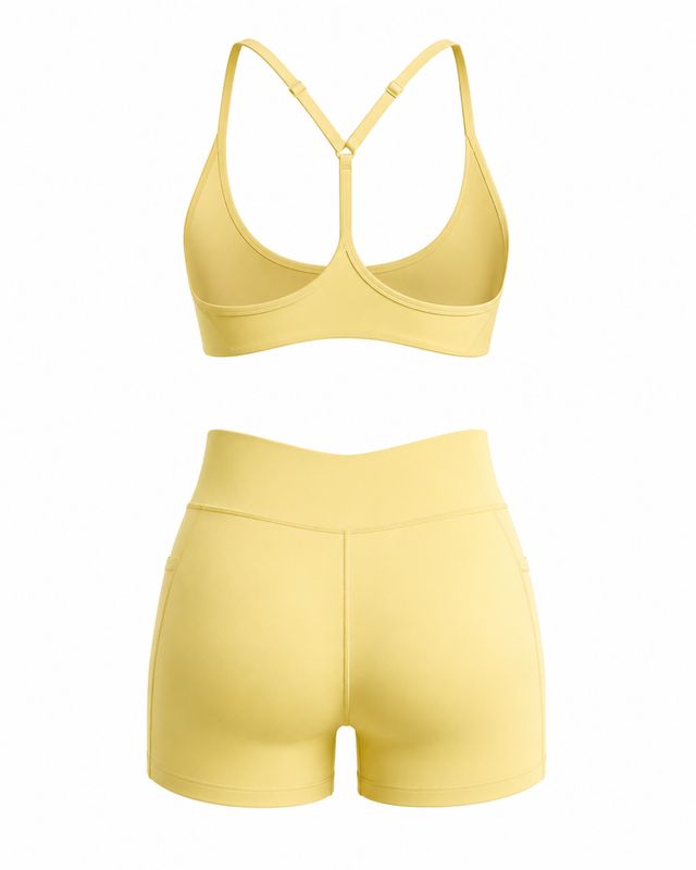 Сет "Muse" Banana yellow–  спортен топ и къс клин
