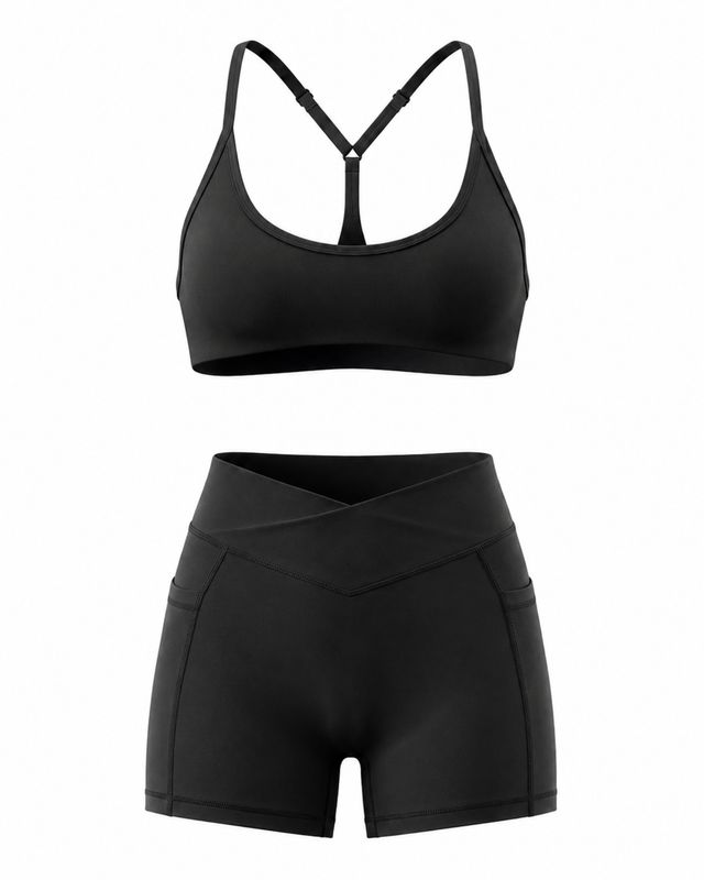 Сет "Muse" Classic black – спортен топ и къс клин