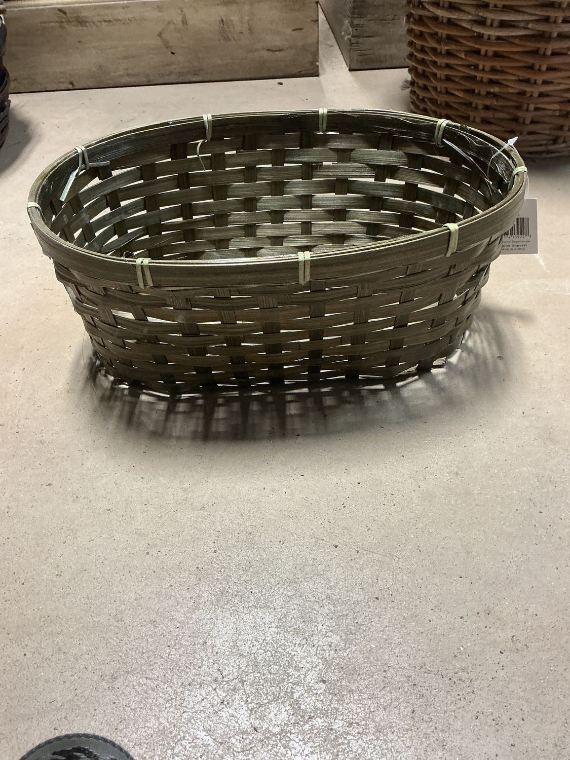 Brown Oval Wicker Basket