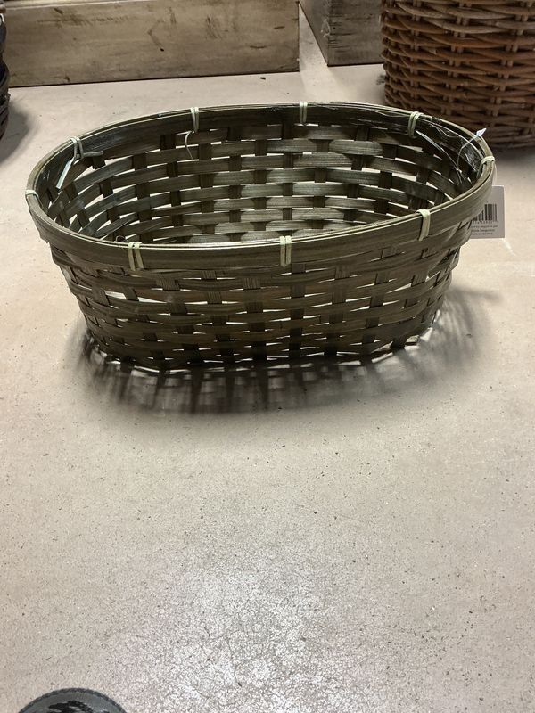 Brown Oval Wicker Basket