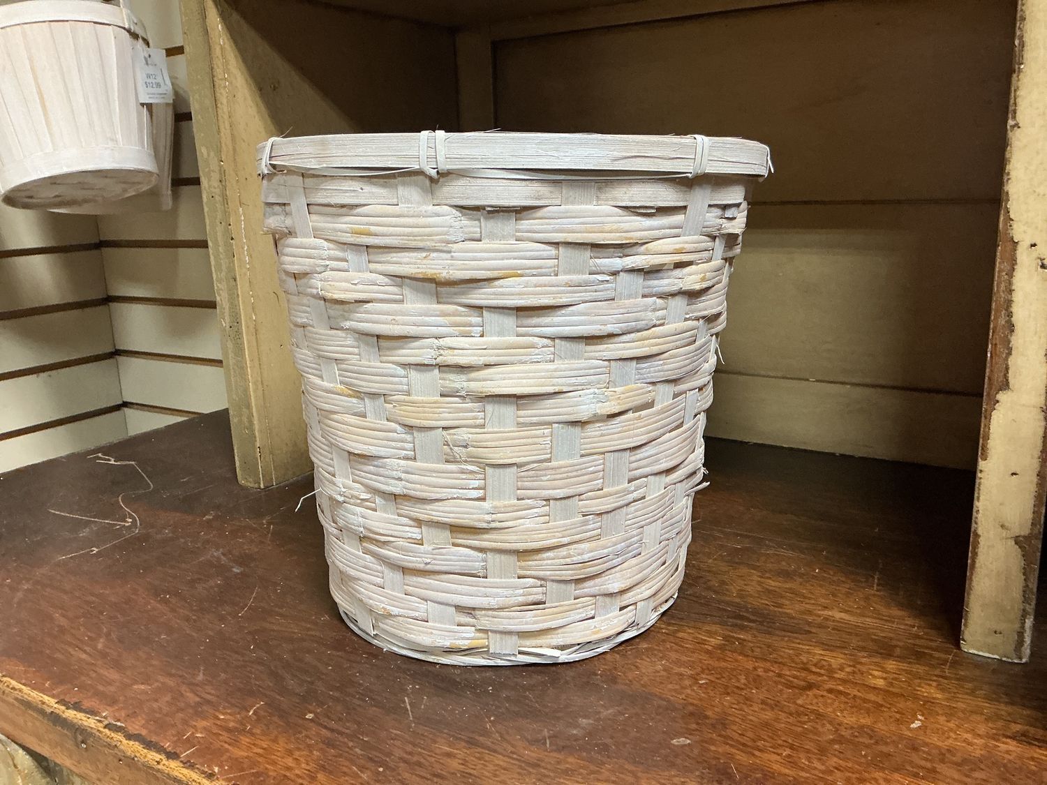 White Bucket Basket (med)