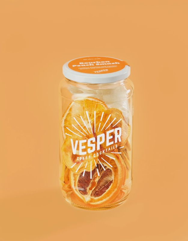 Vesper Bourbon Peach Smash Craft Cocktail
