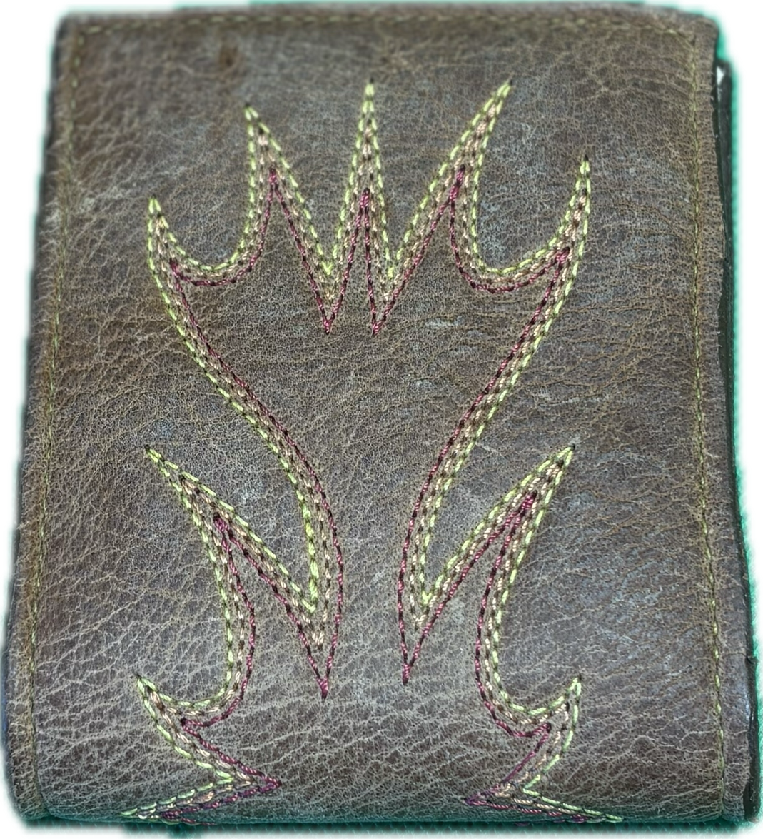 Bifold Stitched Wallet, Colour: Brown