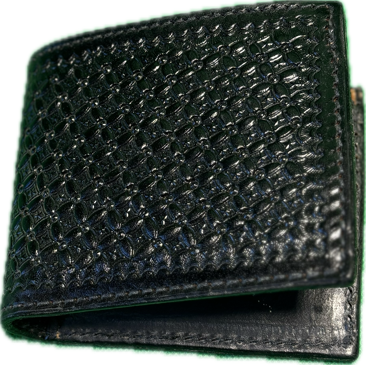 Bifold Tooled Wallet, Colour: Black