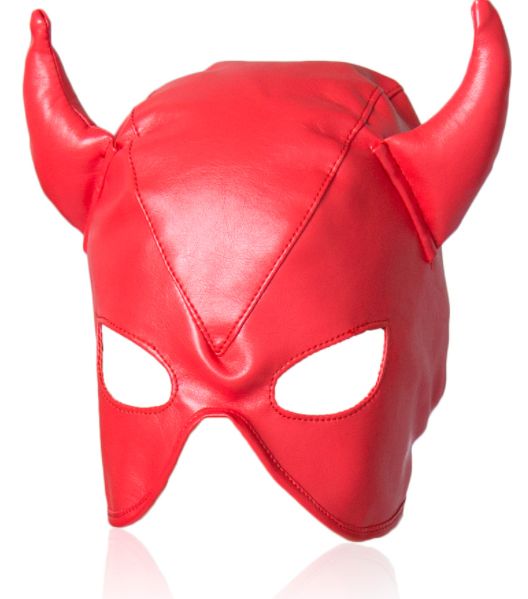 Bull Demon Hood Mask, Colour: Red
