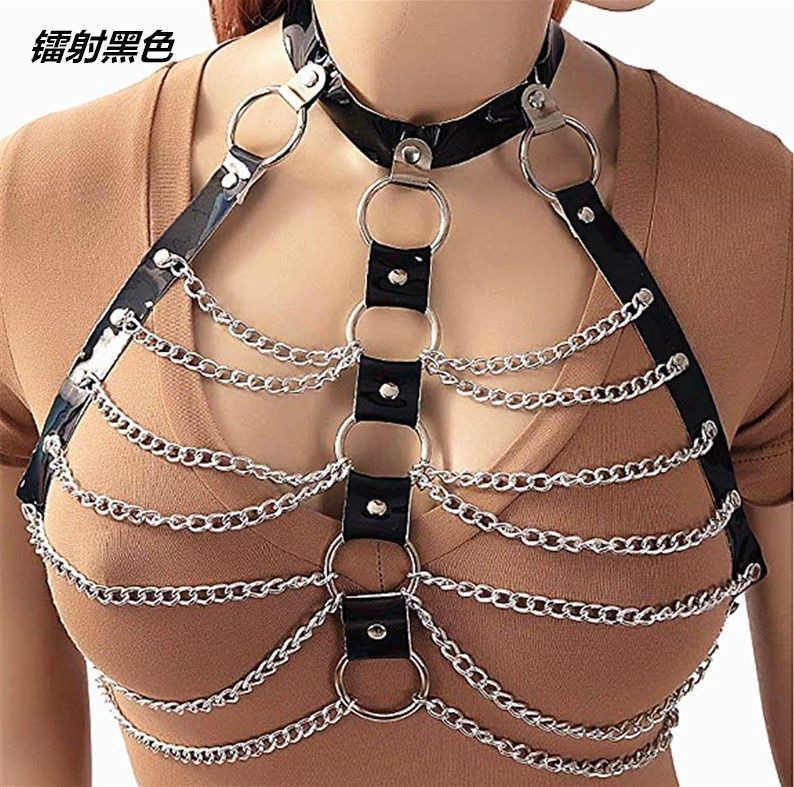 Leather Harness Chain Top