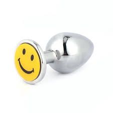 Smiling Face Stainless Steel Anal Plug, Size: Small