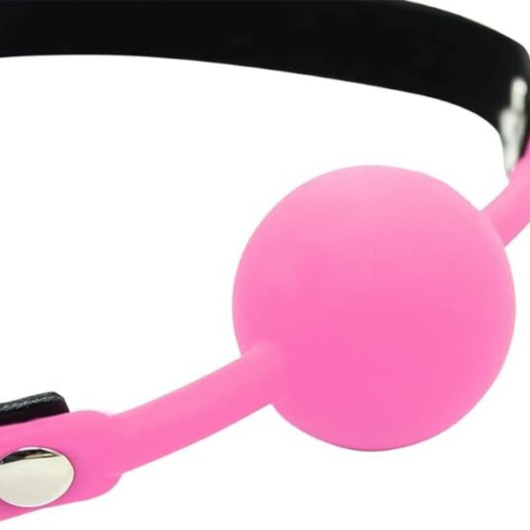 Solid Silicone Ball Gag, Colour: Pink