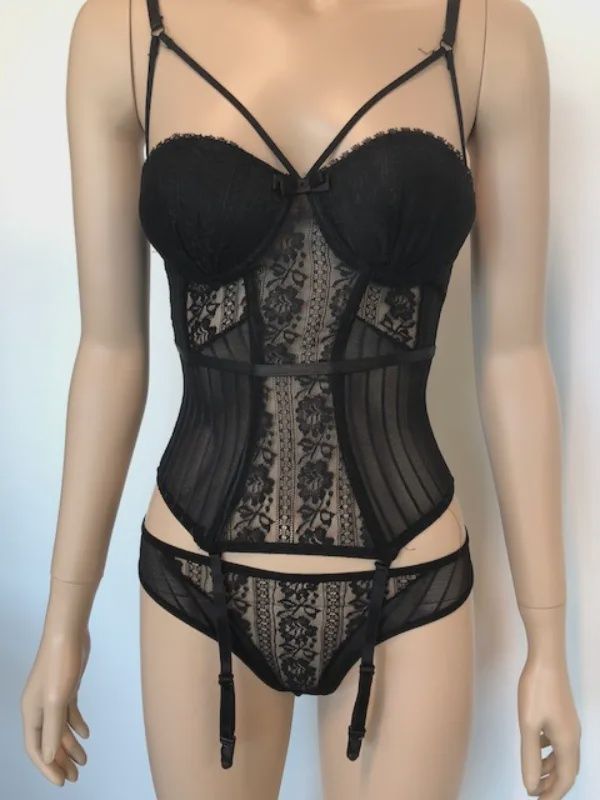 Soft Cup Corset, Colour: Black