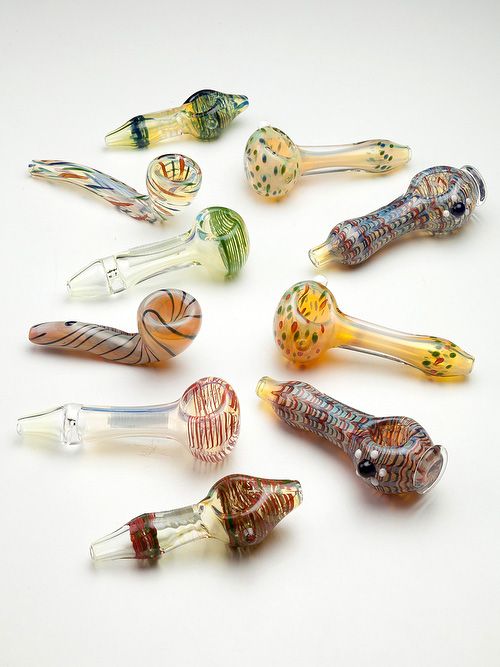 Coloured glass Pipes - assorted