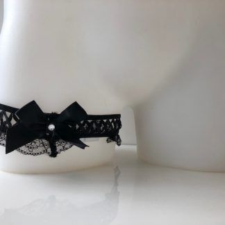 Sized Lace Leg Garter, Colour: Black, Size: One Size