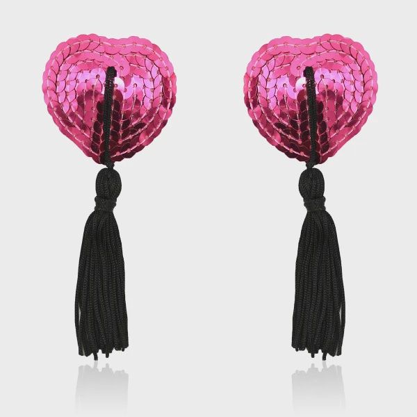 Heart Shaped Nipple Covers with Tassels