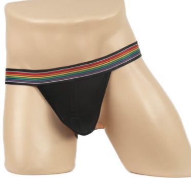 Men’s Rainbow Jockstrap, Colour: Black, Size: Small
