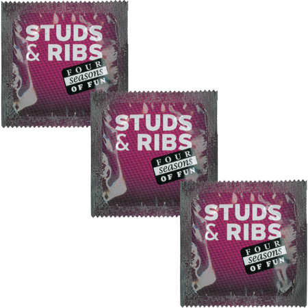 Studded &amp; Ribbed Condoms - single  pack