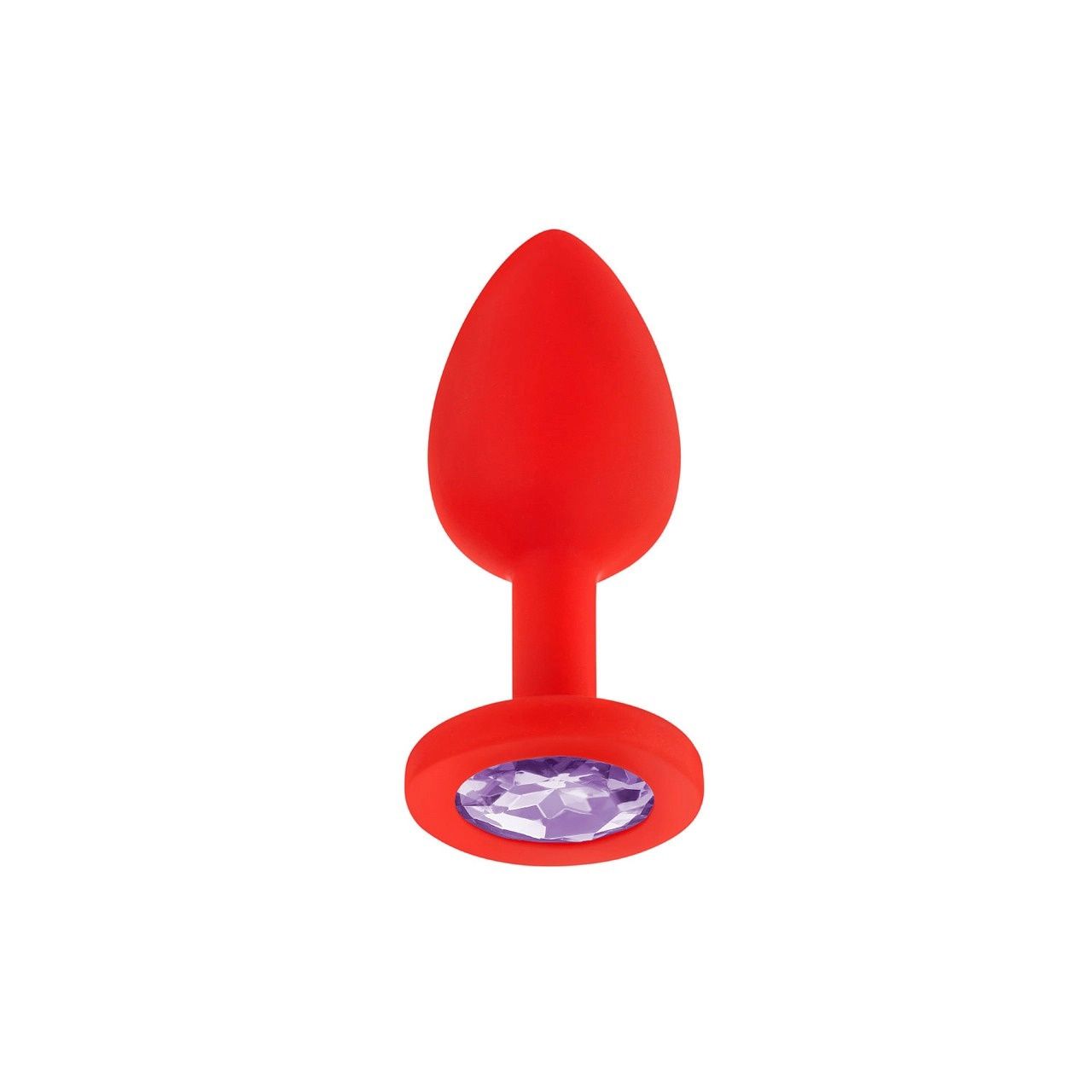 Jeweled Plug with 3 Stones, Colour: Red, Size: Small