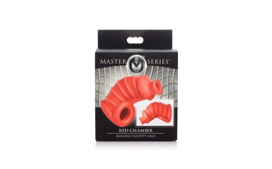 Dark Chamber Silicone Chastity Cage Red