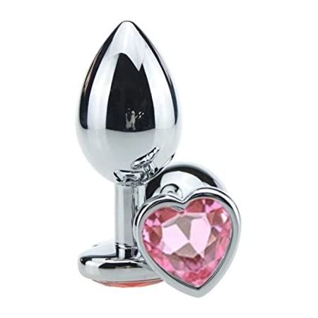 Heart Jeweled Stainless Steel Butt Plug, Size: Small