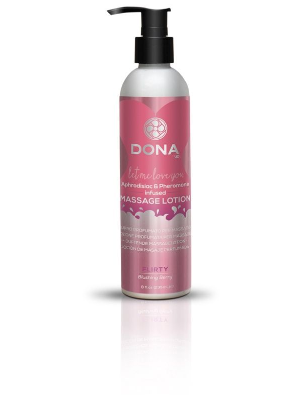 DONA Massage Lotion, Scent: Flirty - Blushing Berry