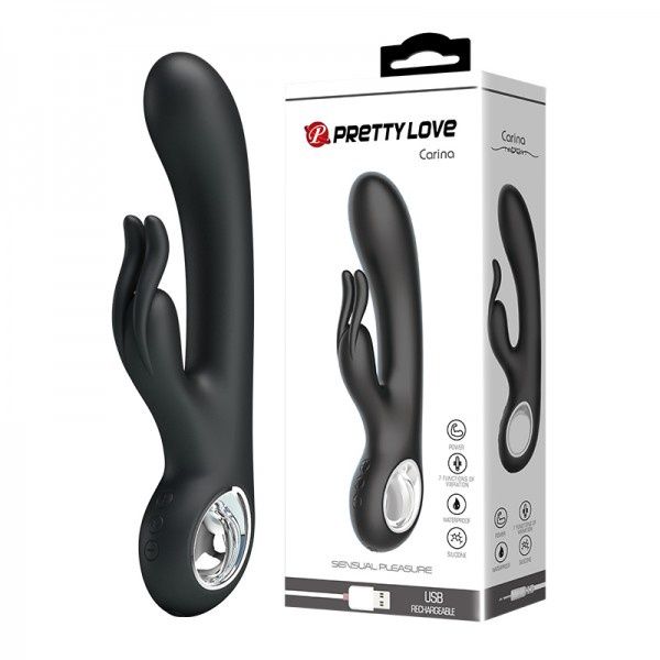 Carina Rabbit Vibrator, Colour: Black