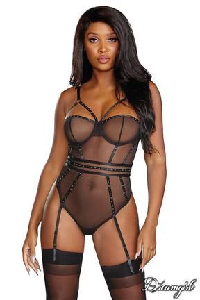 Dreamgirl Exposed Mesh Teddy
