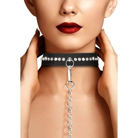 OUCH! Diamond Studded Collar &amp; Leash