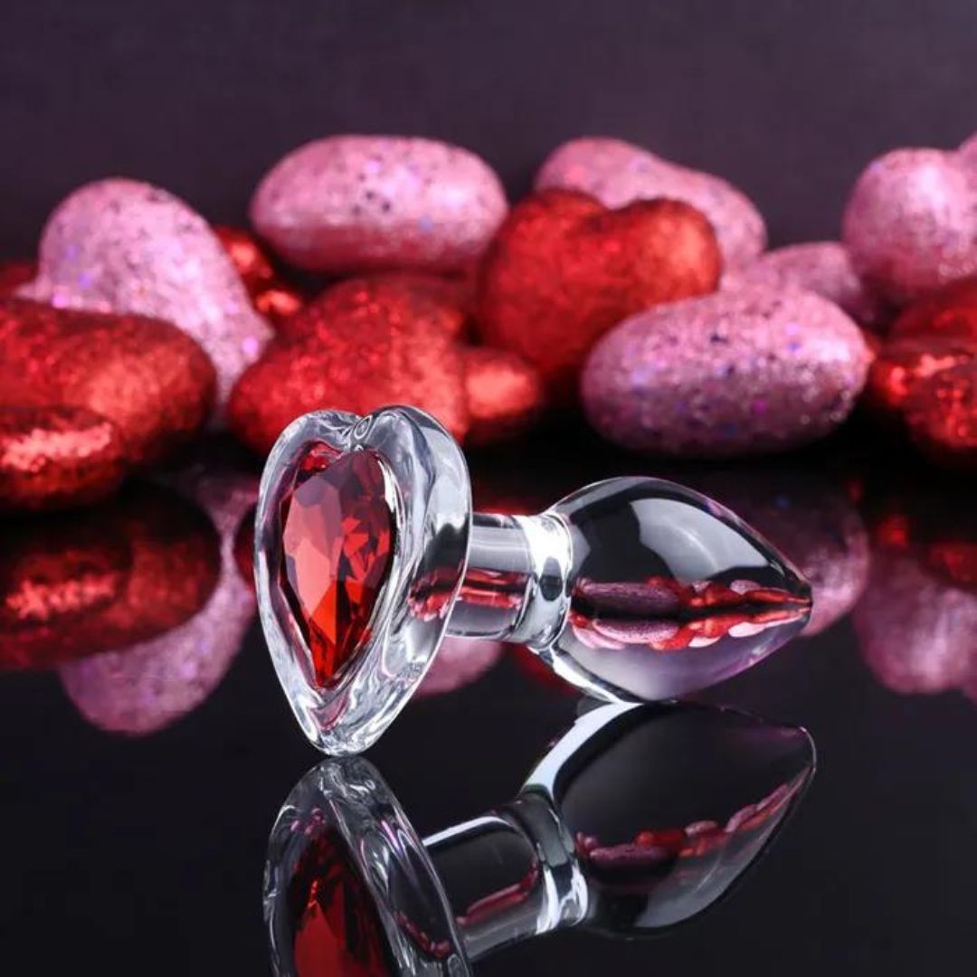 Red Heart Glass Butt Plug