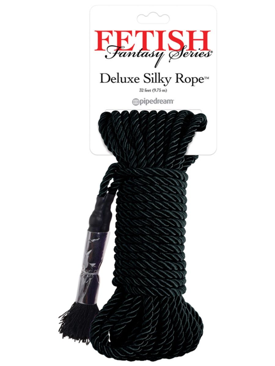 Fetish Fantasy Series Deluxe Silk Rope, Colour: Black