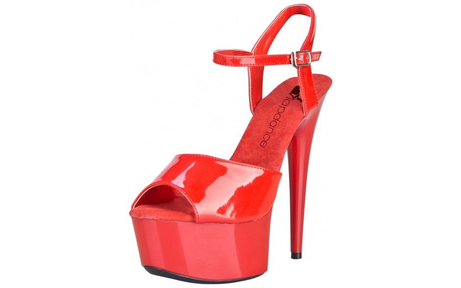 Red Platform Sandal W/ Quick Release Strap - 6 Inch, Size: Size 7