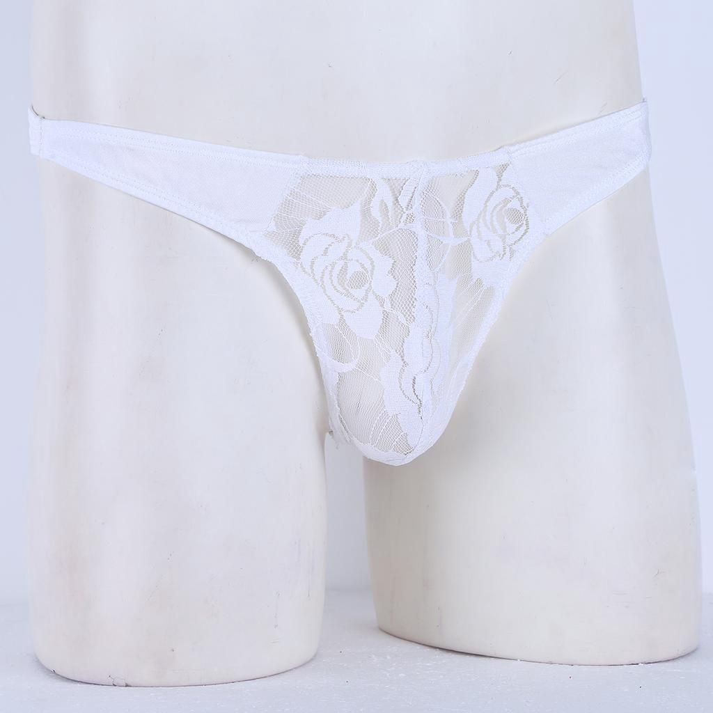 Men&#39;s Lace G-String (One Size), Colour: White