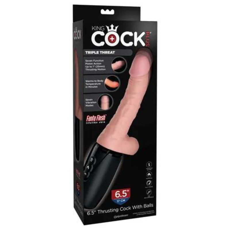 King Cock Plus 6.5&#39;&#39; Thrusting Cock with Balls