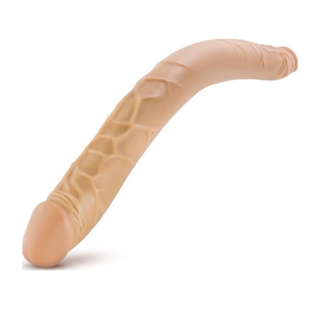 B Yours Double Dildo Dong, Colour: Flesh, Size: 18&quot;