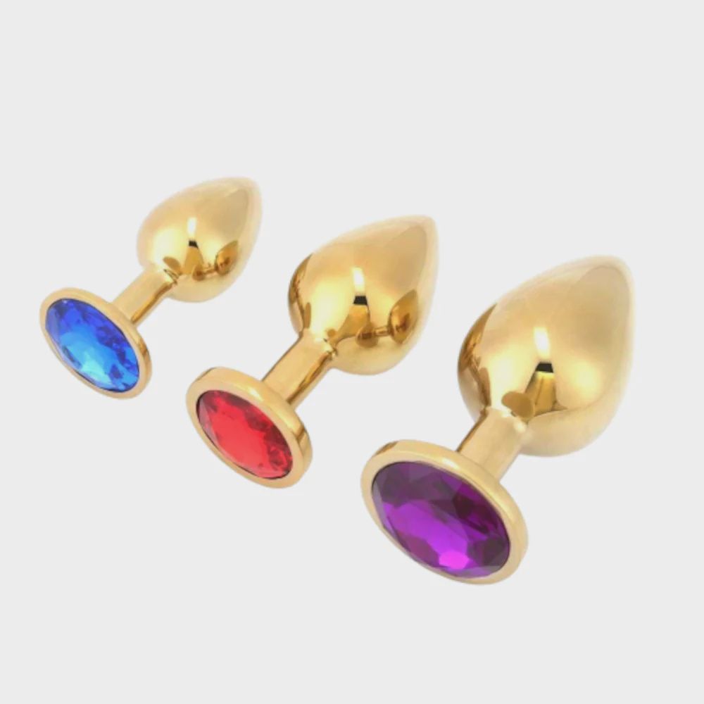 Gold Stainless Steel Attractive Butt Plug, Size: Small