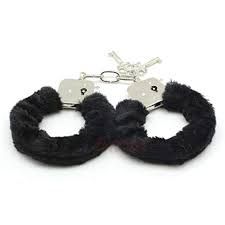 Furry Fuzzy Handcuffs, Colour: Black