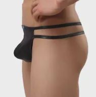 Men’s Wetlook Double Strap G-String