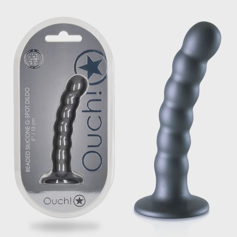 OUCH! Beaded Silicone G-Spot Dildo - 5&#39;&#39; / 13cm