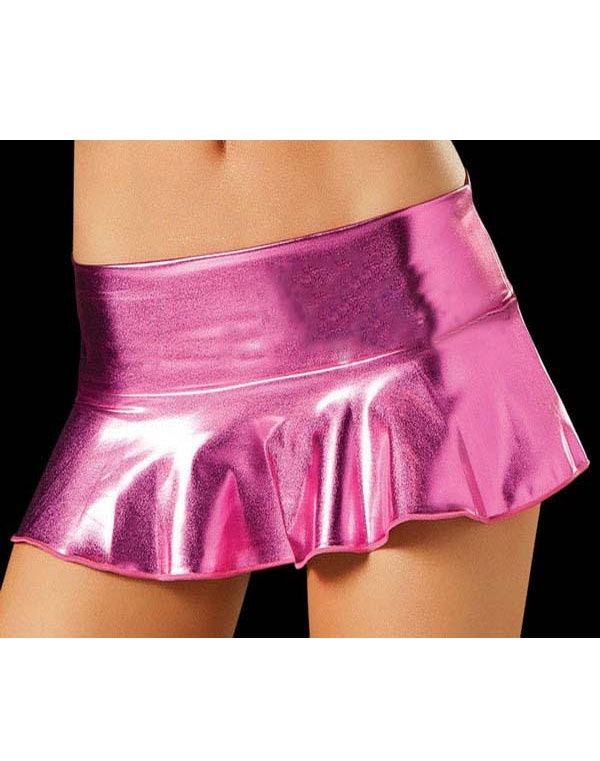 Vinyl Mini Skirt - Size 8, Colour: Purple