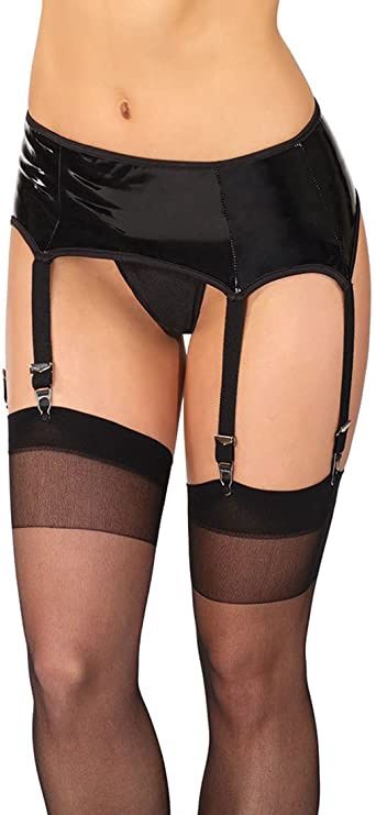 Wet Look Garter Belt, Size: 8