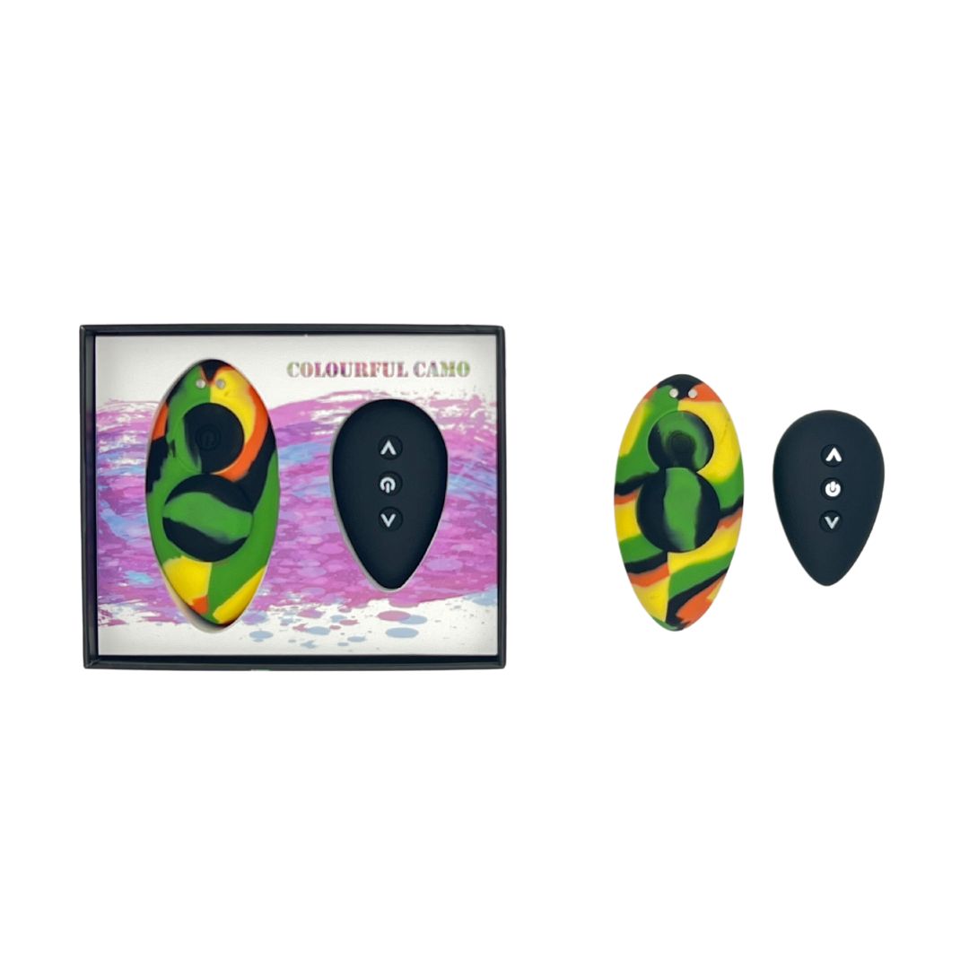 Colourful Camo Remote Control Panty Vibe, Colour: Yellow