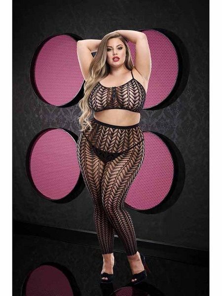 Jacquard Crop Top &amp; Pant Set