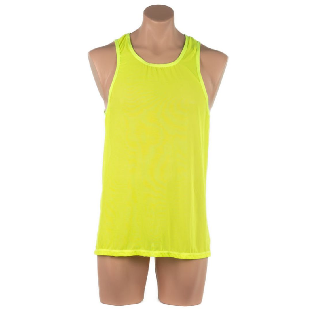 Men Fluro Singlet, Colour: Yellow