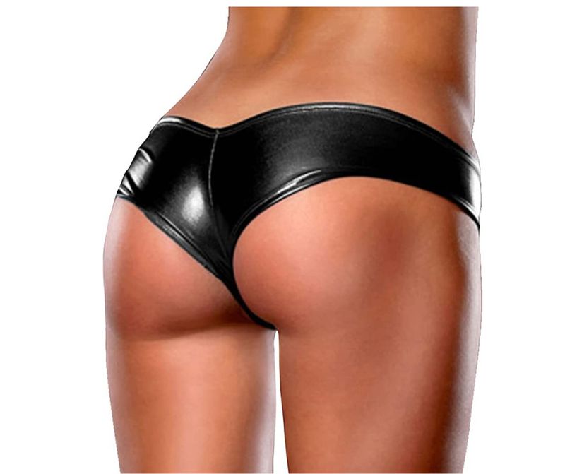 Metallic Micro Shorts Panty Thong - size 8