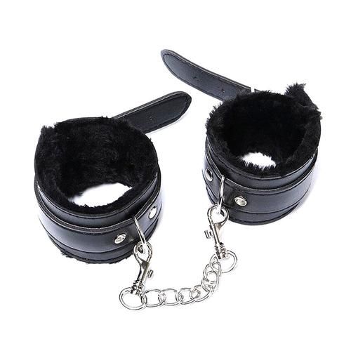 Fuzzy Wrist Cuffs, Colour: Black