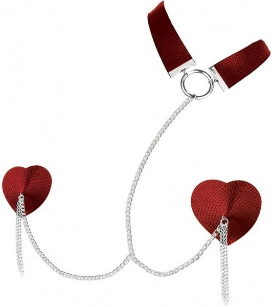 Dominatrix Nipplicious Pasties, Colour: Red